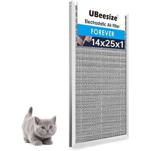 UBeesize 14x25x1 Reusable Electrostatic Air Filter HVAC AC Furnace Filter,MERV 8,Washable, Lasts a Lifetime,Permanent Air Filter, Home And Office - 1 of 1