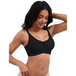 INSPIRE CHIC Women's Mesh Wirefree Adjustable Straps Padded Comfortable Push Up Bras - 1 of 4