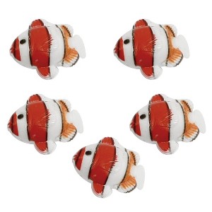 Unique Bargains Plastic Fish Shape Aquarium Ornament Red White 5 Pcs - 1 of 3