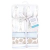 Hudson Baby Cotton Flannel Receiving Blankets 4-Pack, Modern Safari Friends , One Size - 2 of 4