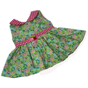 Doll Clothes Superstore Flowers And Check Dress Fits 15 Inch Baby Dolls - 1 of 4