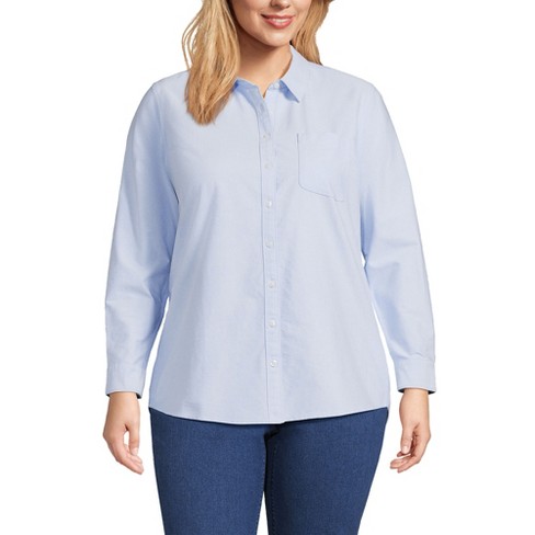 Lands' End Women's Plus Size Oxford Shirt - 2x - Blue : Target