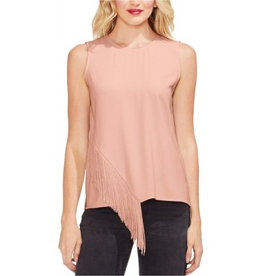 Vince Camuto Womens Asymmetric Fringe Pullover Blouse