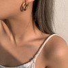 Chunky Gold Hoop Earrings for Women, 14k Gold Plated Thick Triple Hoop Earrings Hypoallergenic Trendy Chunky Gold Hoops - 4 of 4