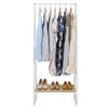 Karl Home Open Wardrobe with Millennium Oak MDF & White Iron Frame 25.2x15.7x59 Inches Single Row Design - 3 of 4
