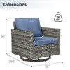 Buenhomino Outdoor Patio Swivel Rocker Chairs - 4pcs Wicker Rattan Patio Rocking Glider Chair Set with High Back for Porch Deck Backyard - 3 of 4
