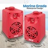 Pyle 3.5" Waterproof Bluetooth Outdoor Speaker System - Red, 200W Wireless, Wall Mountable - 4 of 4