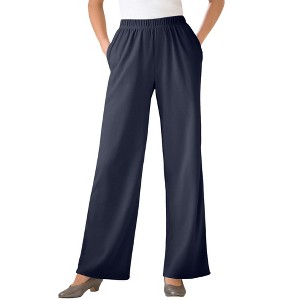 Woman Within Plus Size 7-Day Knit Wide-Leg Pant - 1 of 4