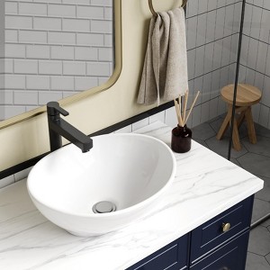 Oval Bathroom Sink, Bathroom Vessel Sink, White Vessel Sink - 1 of 4