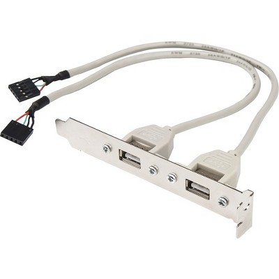 ROCSTORAGE INC. Rocstor Premium 8in 2 Port USB Type A Female Low Profile Slot Plate Adapter - 2 x USB Type A Female