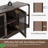 Farmhouse TV Stand for 65/75 inches TVs Industrial Entertainment Center w/Double Mesh Doors and Storage Cabinet - 2 of 4