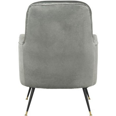 Elegant Transitional Beige Velvet Accent Chair with Gold Cap Legs