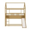 NicBex Twin Over Twin Bunk Bed with Convertible Slide and Ladder,Loft Bed with Safety Guardrail for Bedroom,White/Brown - 4 of 4