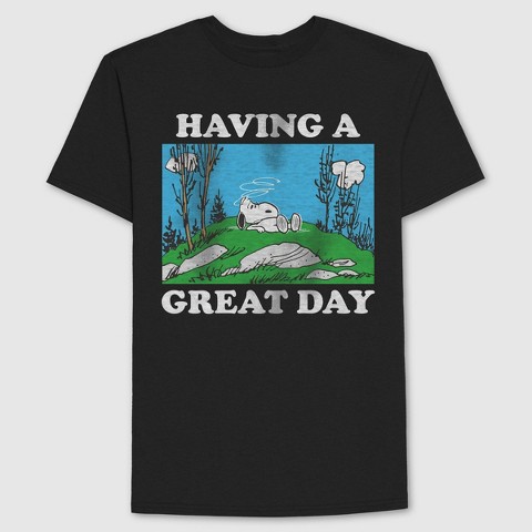 Мужские футболки Peanuts Men's Peanuts Snoopy Having a Great Day Short Sleeve Graphic T-Shirt - Black M