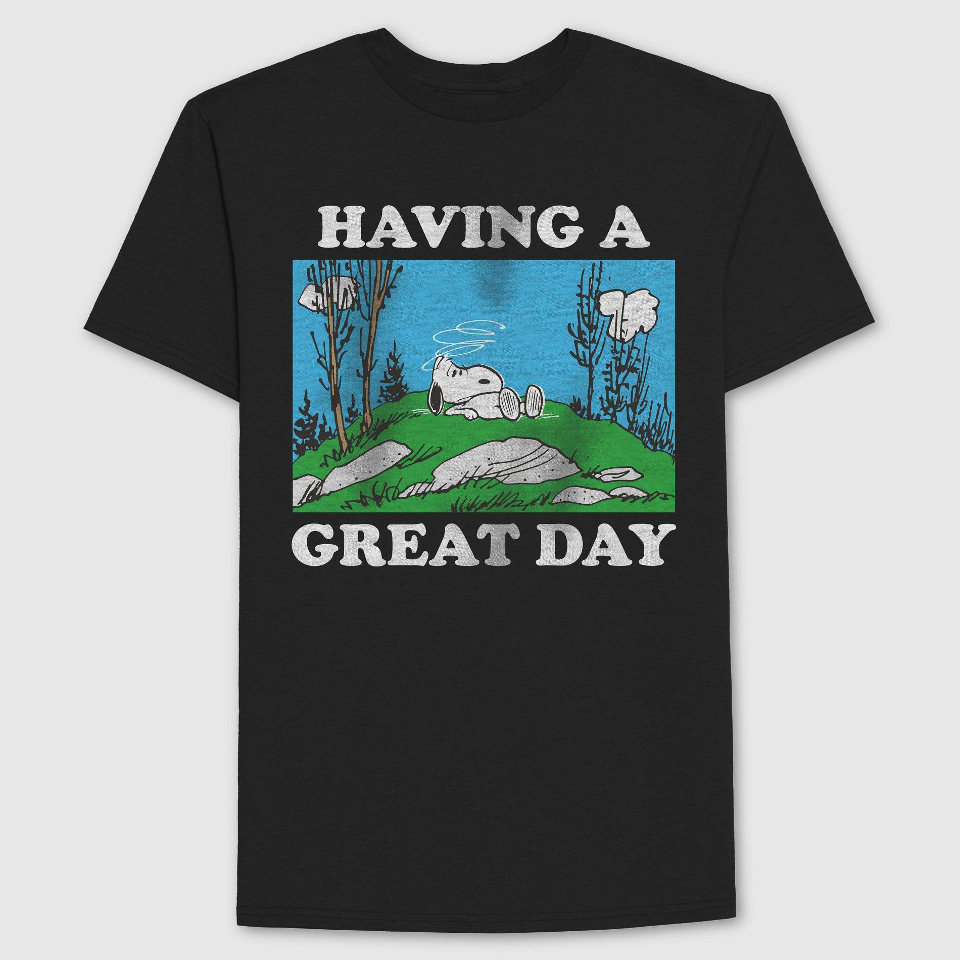 Men's Peanuts Snoopy Having a Great Day Short Sleeve Graphic T-Shirt