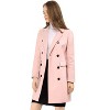 Allegra K Women's Elegant Notched Lapel Double Breasted Long Sleeve Winter Overcoat - 4 of 4