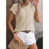 Womens Pullover Sweater Vest Crew Neck Cap Sleeve Loose Fits Sweater Ribbed Knit Tops Sweaters for Women - 2 of 4
