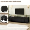 HDZNVF Cream Style TV Stand with Arched Doors and 2 Drawers for TVs up to 75 inch, Black - 3 of 4