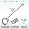 Unique Bargains Stainless Steel Durable Rust-Resistant Eyebolts with Nuts Washers Male Screw for Fastening 10 Pcs - 2 of 4