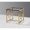 Best Master Furniture,Stainless Steel and Glass End Table in Clear/Gold Base - 2 of 2