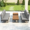 Maggift Terrace Seating Group, Casual Terrace Set, Outdoor Dialogue Set, Patio with Cushions, Backyard, Gray, 85.14"*49.2"*22.8" - 3 of 4