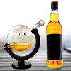 Berkware Globe Etched Whiskey Decanter with Interior Hand-Crafted Glass Ship - 28oz - 2 of 4
