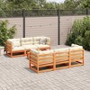 vidaXL 7-Piece Outdoor Patio Sofa Set - Pine Wood, Cushions, Patio/Garden Furniture, Modular Design, Brown - 3 of 4