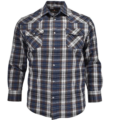 Mens pearl snap hot sale flannel shirts