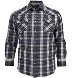 Falcon Bay Mens Soft Yarn Dyed Snap Front Western Flannel Shirt