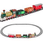 Best Choice Products Kids Classic Electric Railway Train Car Track Play Set Toy w/ Music, Lights