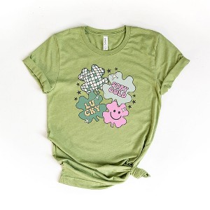Simply Sage Market Women's Stay Gold Lucky Shamrocks Short Sleeve Graphic Tee - 1 of 3