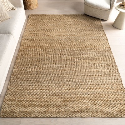 Handmade Natural Jute Square Area Rug, 6' x 6'
