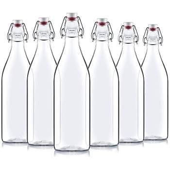 Nevlers 8.5 oz. Clear Glass Bottles with Swing Top Stoppers