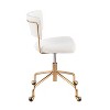 TiramisuBest Contemporary Cream Velvet Task Chair: Adjustable Height, 360¡ã Swivel, Pleated Backrest - 2 of 4