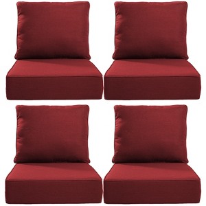 POCASSY 6" Outdoor Cushion Set, 24"x24" Replacement Water Resistant Zippered Cushion for Chairs - 1 of 4