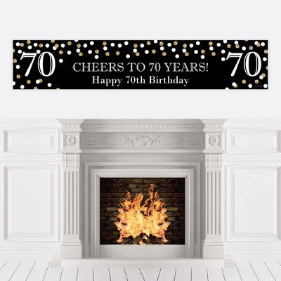 Big Dot of Happiness Adult 70th Birthday - Gold - Happy Birthday Decorations Party Banner