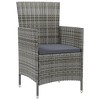 vidaXL Garden Chair Set of 4 Grey Poly rattan Medium Durable - 2 of 4