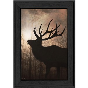 HomeRoots Elk Sunrise Black Framed Print Wall Art - 1 of 4