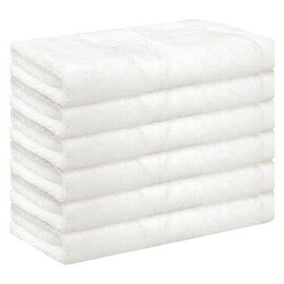 Unique Bargains Bathroom Solid Breathable Multi-Purpose Cotton Bath Washcloths 6 Pcs