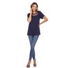 Women's Crisscross Neck Short Sleeve Top - White Mark - 4 of 4