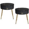 XIYUYEU Round Nesting Coffee Table Set of 2 Golden Iron Frame Table Set with Marble Grain Table - 4 of 4