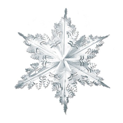 Beistle 24" Metallic Winter Snowflake Silver 3/Pack 20505-S