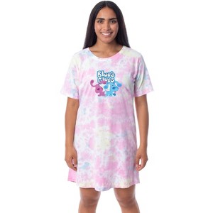 Nickelodeon Blue's Clues Womens' Magenta Nightgown Sleep Pajama Shirt Multicolored - 1 of 3