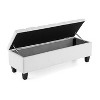 CAVINAS 51.57" Button-Tufted Storage Ottoman Bench,Diamond Stitched Footstool with Soft-Close Lid,Storage Bench for Living Room,Bedroom,White - 2 of 4