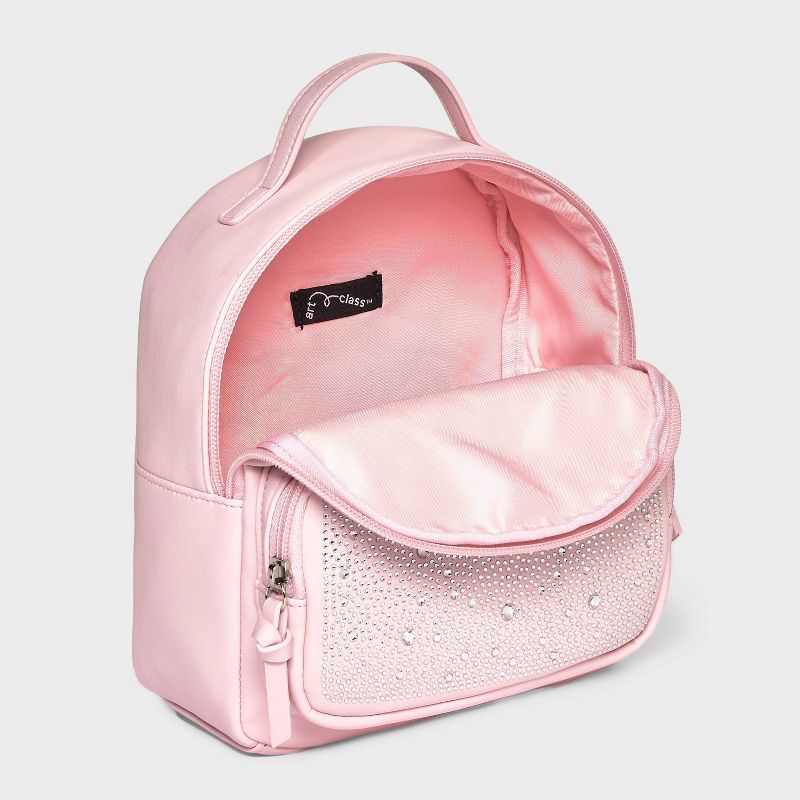Girls&#39; Rhinestone 8.5&#34; Mini Backpack - art class&#8482; Pink, 3 of 5