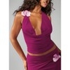 MOCAMEL Festive Floral Applique Halter Crop Top & Maxi Skirt Set - 4 of 4