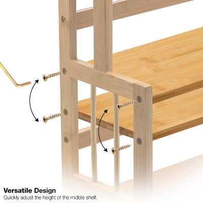 Sorbus 3-Tier Bamboo Kitchen Countertop Organizer - Stores spices, seasonings, and household items — фото 6