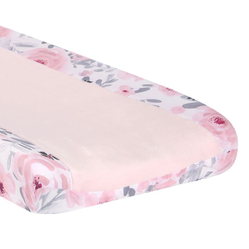 Bedtime Originals Blossom Watercolor Floral Changing Pad Cover - Pink/Gray, 2 of 5