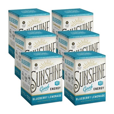 Sunshine Blueberry Lemonade Energy Drink - Case of 6/4 pack, 12 fz