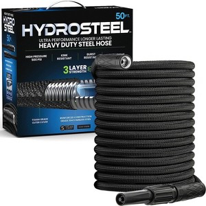Hydrosteel 5/8-inch Diameter Heavy-Duty Flexible Lightweight Stainless Steel 3-Layer Metal Water Hose - 1 of 4
